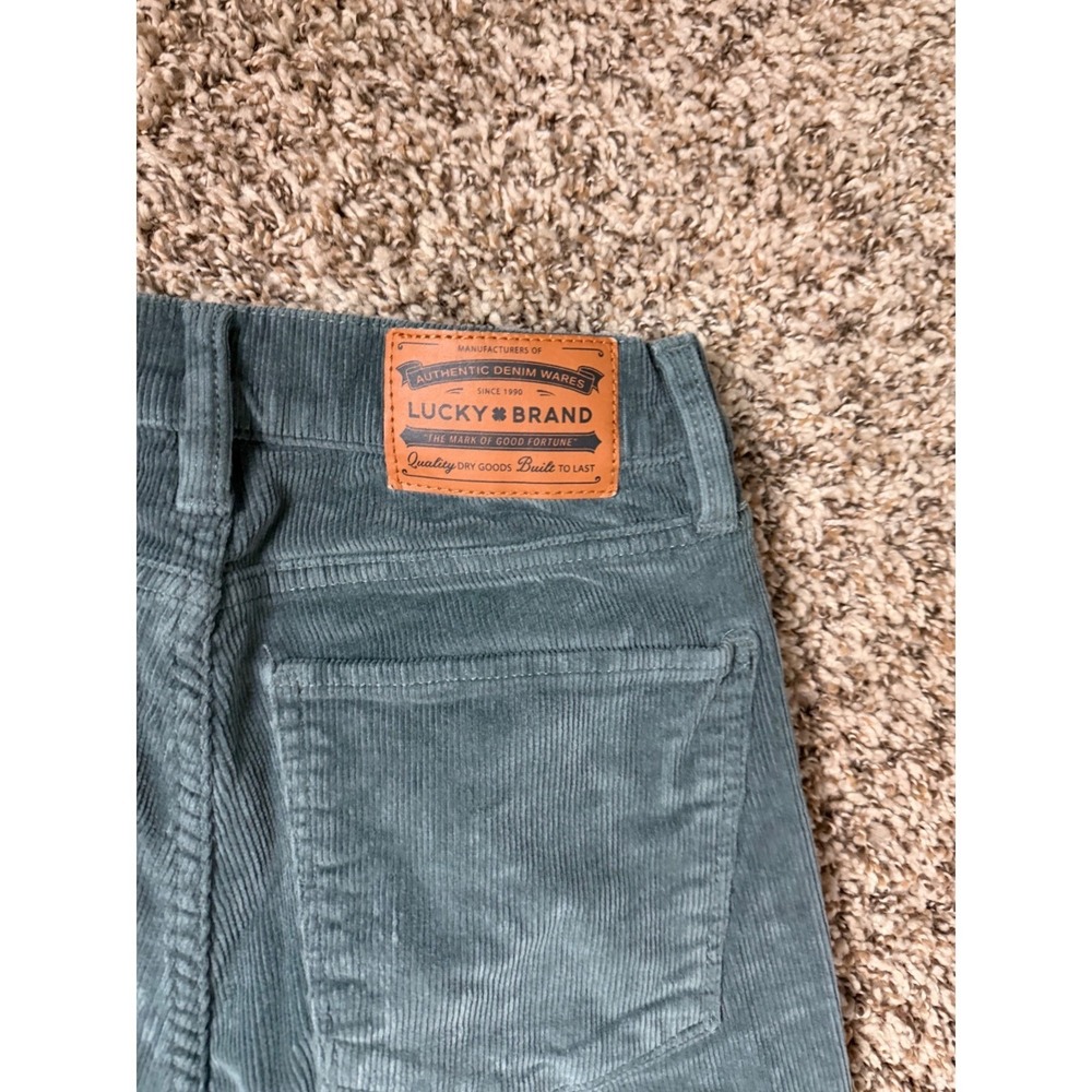 Lucky Brand Stevie High Rise Flare Corduroy Pants Teal Blue Womens 4/27 - Picture 6 of 7